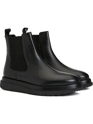 Network Black Men's Leather Boots