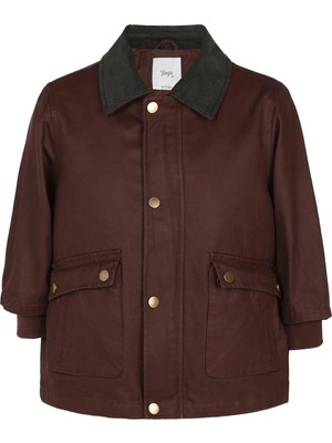 Civil Boys Boys Shirt Collar Jacket | Micro Long Sleeve Hooded | School, Nursery And Daily Use - Brown