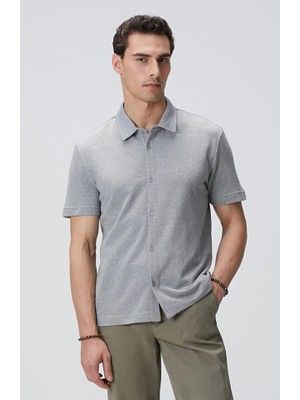 Network Grey Melange Jacquard Shirt
