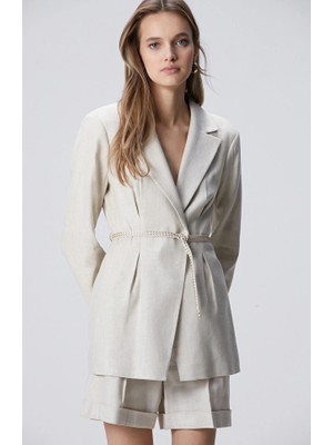 Network Beige Melange Linen Mix Jacket