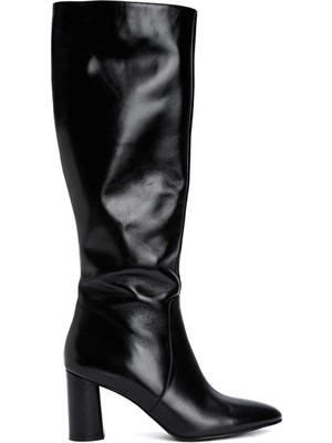 Network Black Women's Leather Tall Boots
