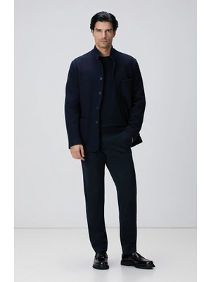 Network Navy Knit Trousers