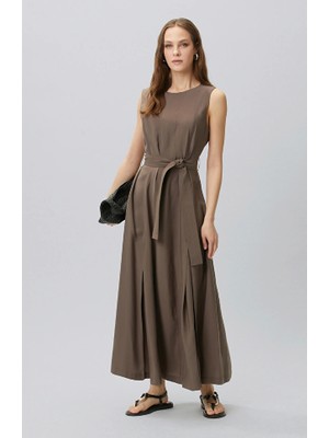 Network Brown Belted Dress