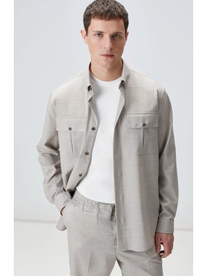Network Limited Beige Wool Shirt