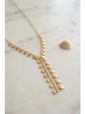 Inure Jewelry Gold Pirinç Yıldız Model Kadın Kolye