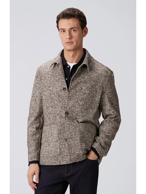 Network Brown Wool Blend Knit Jacket