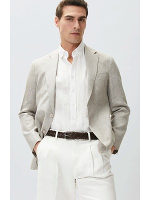 Network Light Brown Linen Jacket