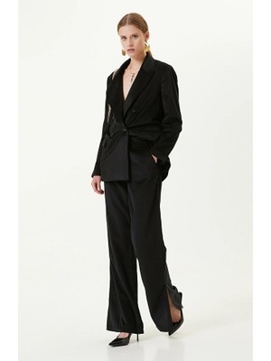 Network Black Wide-Leg Trousers