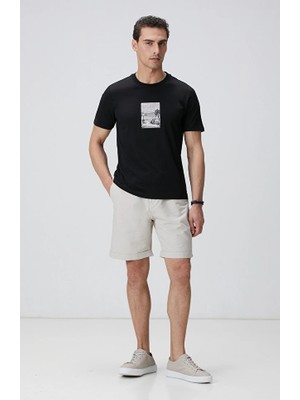 Network Beige Linen Blend Shorts