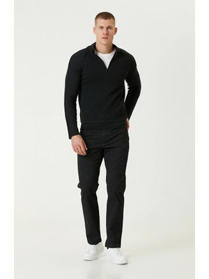 Network Black Denim Look Casual Trousers