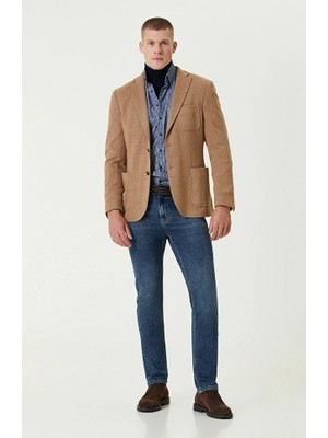 Network Navy Diagonal Carrot Fit Denim Pants