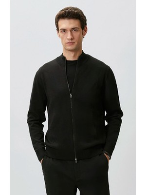 Network Black Wool Blend Knit Cardigan
