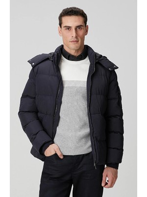 Network Navy Hooded Quilted Casual Coat