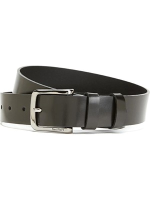 Network Black Men's Leather Belt