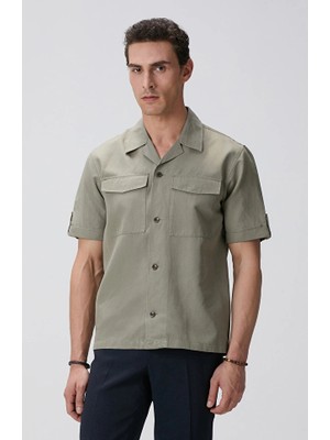 Network Khaki Linen Blend Shirt
