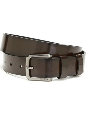 Network Brown Men's Leather Belt