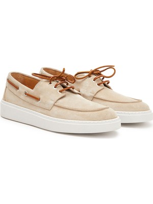 Divarese Dıvarese Beige Lace-Up Men's Casual Suede Shoes