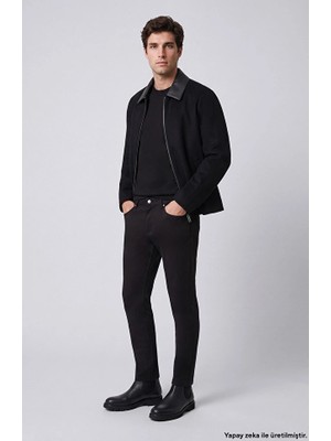 Network Black Diagonal Knit Trousers