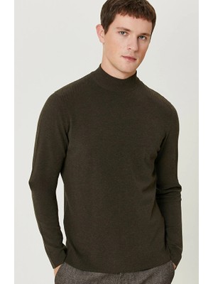 Network Khaki Mock Neck Sweater