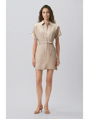 Network Camel Belted Mini Dress