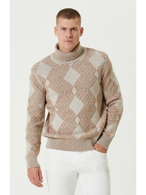 Network Limited Beige Turtleneck Knit Sweater