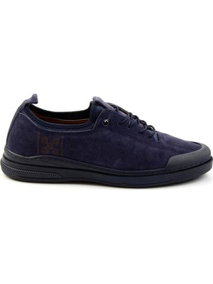 Bambi Navy Genuine Leather Men's Sneakers E01084240802