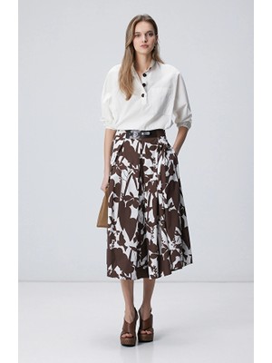 Network Regular Fit Brown Midi Skirt