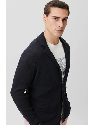 Network Navy Linen Blend Knitwear Jacket