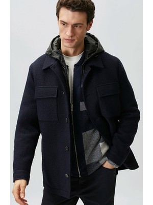 Network Navy Wool Casual Coat