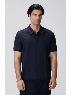 Network Navy Waffle Textured T-Shirt