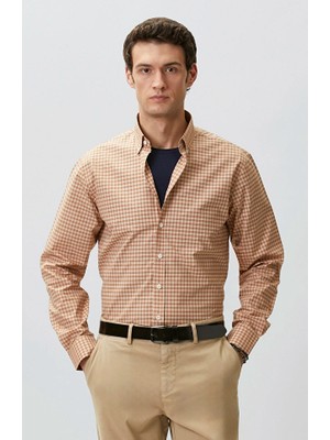 Network Beige Gingham Check Shirt