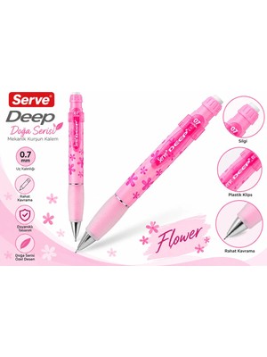 Serve Deep Doğa Serisi Flower 0.7 mm Mekanik Kurşun Kalem