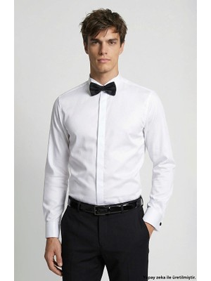 Network Non-Iron White Tuxedo Shirt