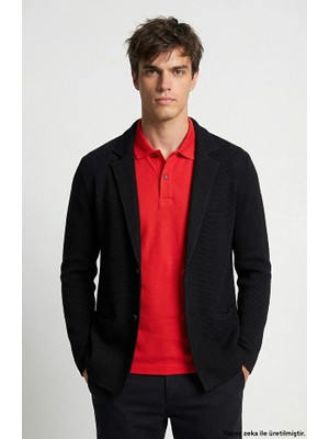 Network Black Linen Blend Knitwear Jacket