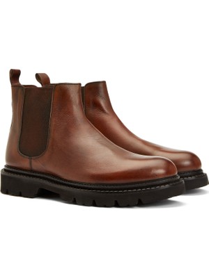 George Hogg Tan Men's Leather Chelsea Boots