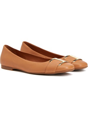 George Hogg Caramel Women's Leather Ballet Flats