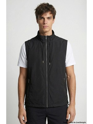 Network N-Tech Black Stand Collar Casual Vest