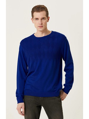 Network Saxe Blue Diamond Patterned Sweater