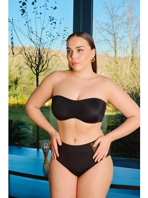 Suwen Black Valeria Strapless Full Support Unpadded Underwire Bra