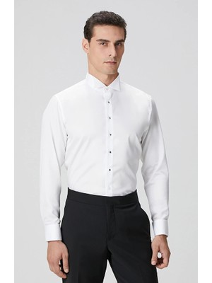 Network White Tuxedo Shirt