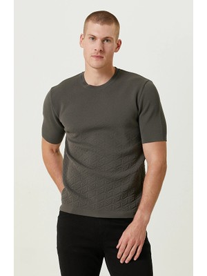 Network N-Tech Mink Short Sleeve Jacquard Knit Sweater