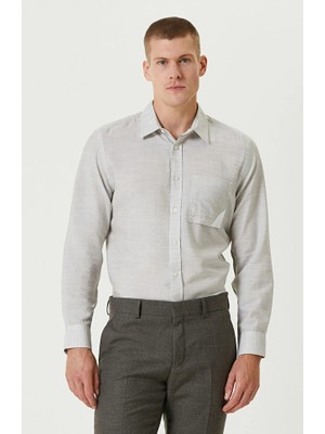Network Grey Melange Comfort Fit Pocket Shirt