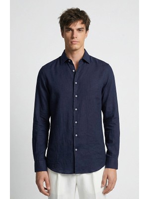 Network Navy Linen Shirt