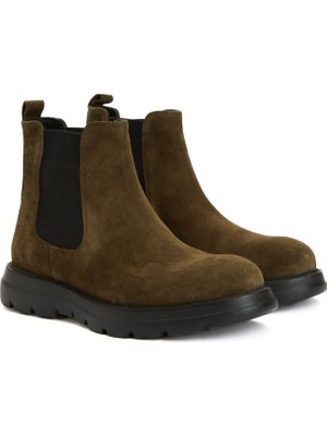 Divarese Dıvarese Khaki Men's Chelsea Suede Combat Boots