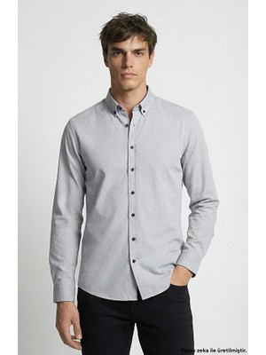 Network Slim Fit Black Oxford Shirt