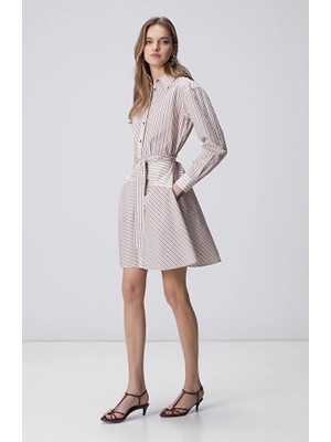 Network Cherry Stripe Patterned Mini Dress