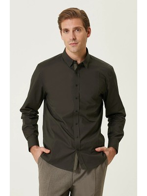 Network N-Tech Snap Button Khaki Shirt