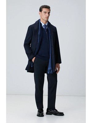 Network Navy Diagonal Patterned Trousers