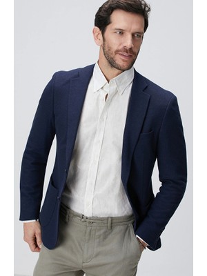 Network Navy Linen Blend Blazer
