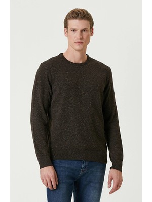 Network Brown Wool Silk Blend Knit Sweater